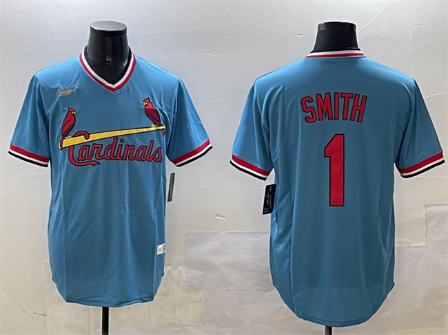 Men's St. Louis Cardinals #1 Ozzie Smith Blue Stitched Baseball Jersey Men's St. Louis Cardinals #1 Ozzie Smith Blue Stitched Baseball Jersey